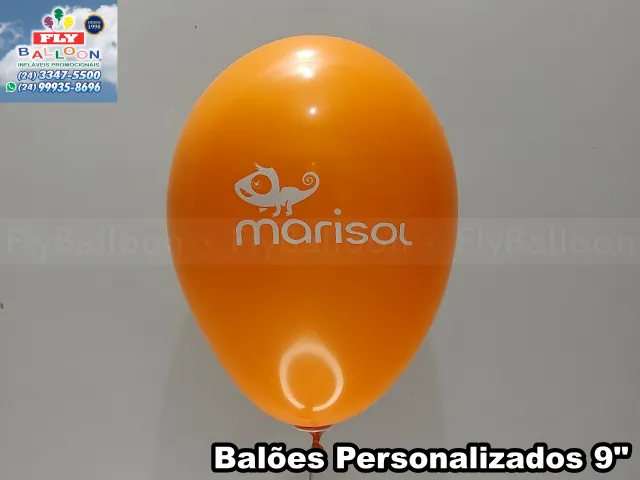 Bexigas customizadas com logomarca para Marisol